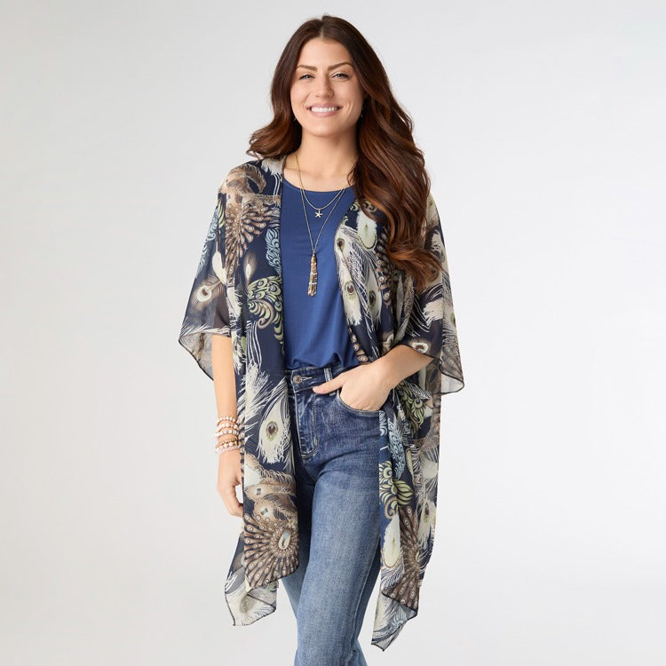 Elodie Wrap - Navy/Green