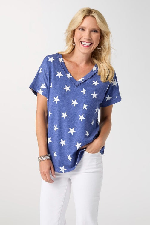 XS - Gracie Shirttail V-Neck Baby Terry Top...