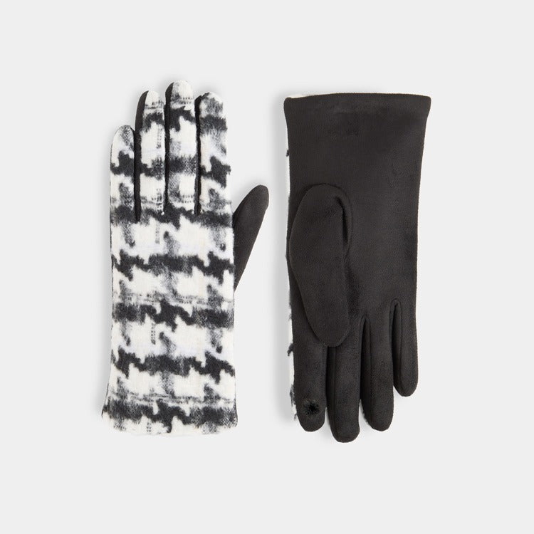 Houndstooth Touchscreen Gloves
