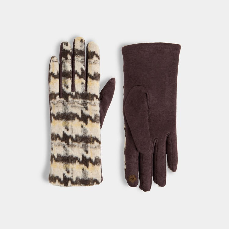 Houndstooth Touchscreen Gloves