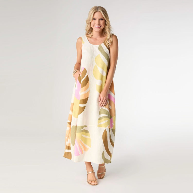 XS - Nola Relaxed Tank Dress with Side Pockets...