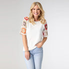 Jordan Colorful Crochet Top - White XS