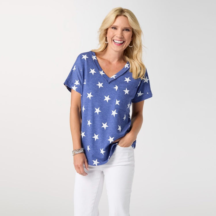XS - Gracie Shirttail V-Neck Baby Terry Top...