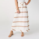 S/M - Katherine Striped Tie Waist Skirt...