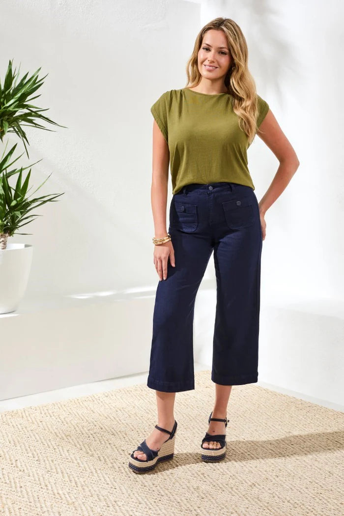 Sophia Crop Palazzo Denim