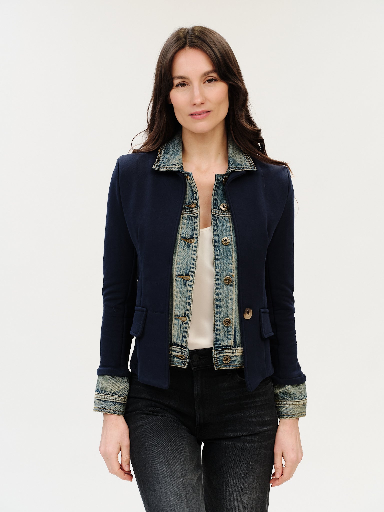 Clarissa Mixed Media Denim Jacket